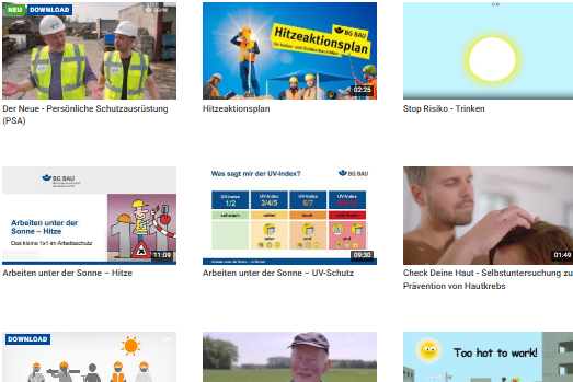 Mediathek für Arbeitsschutz und Gesundheitsförderung (Thema: Sonnenschutz)